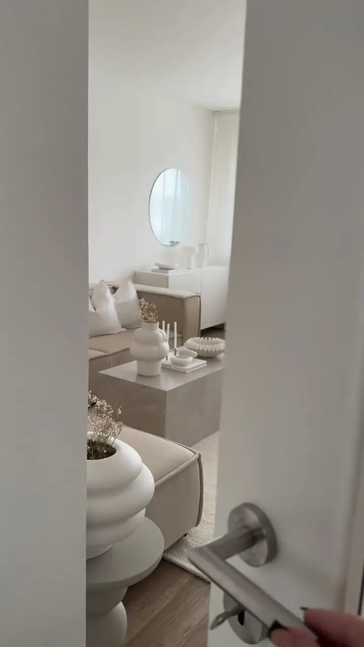 beige living room aesthetic