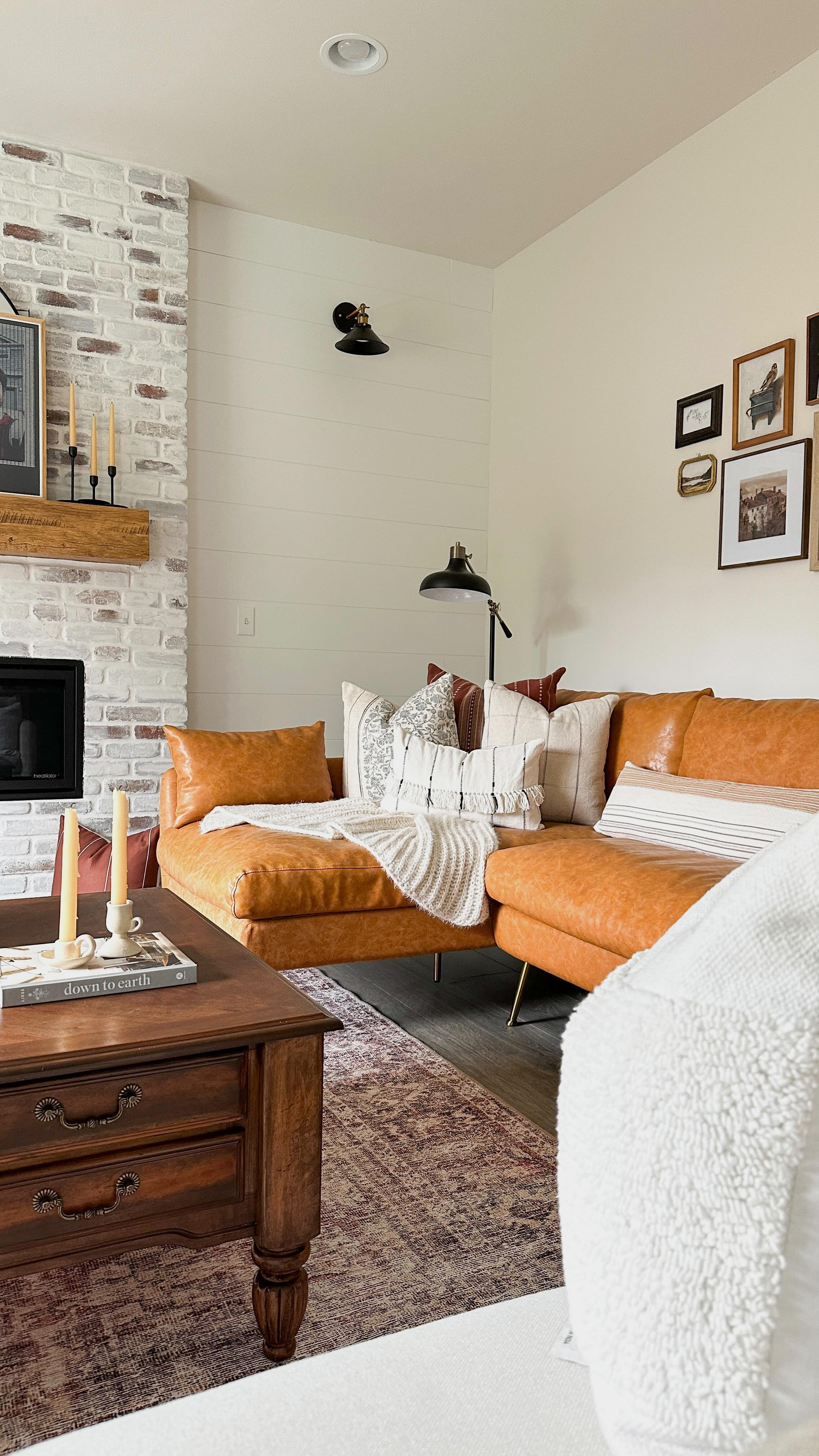 leather sectional living room
