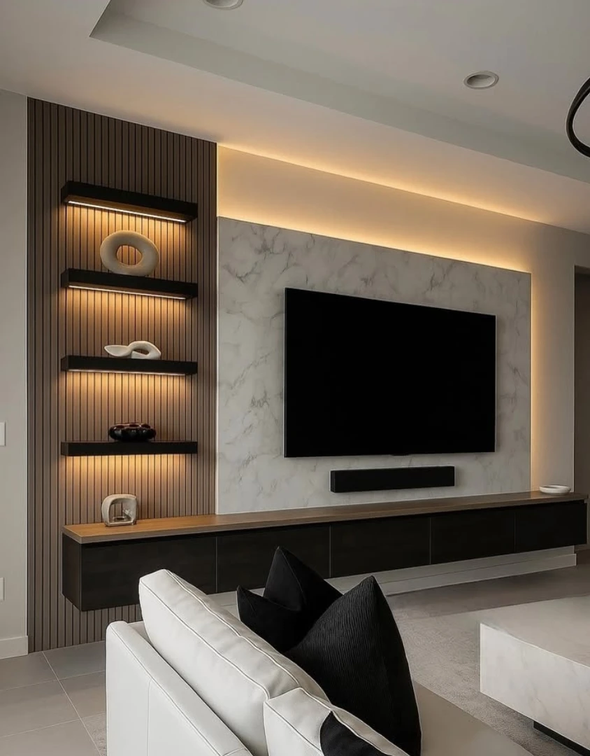 floating tv stand living room