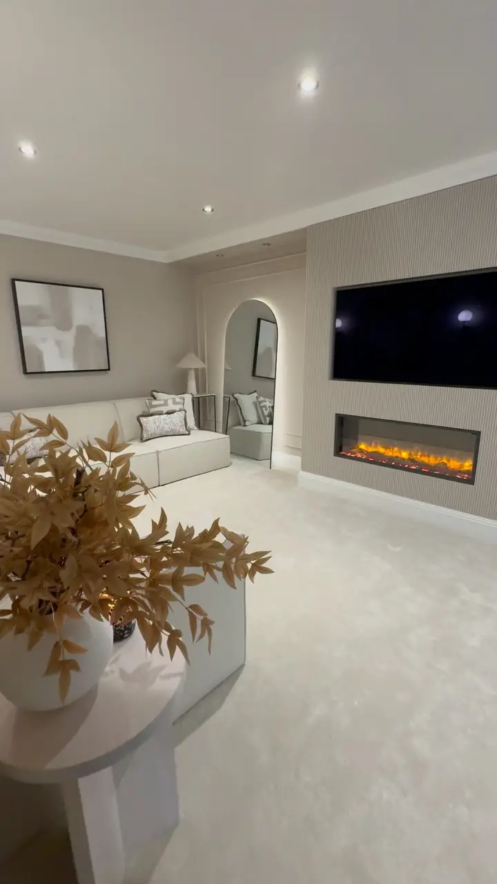 beige living room aesthetic