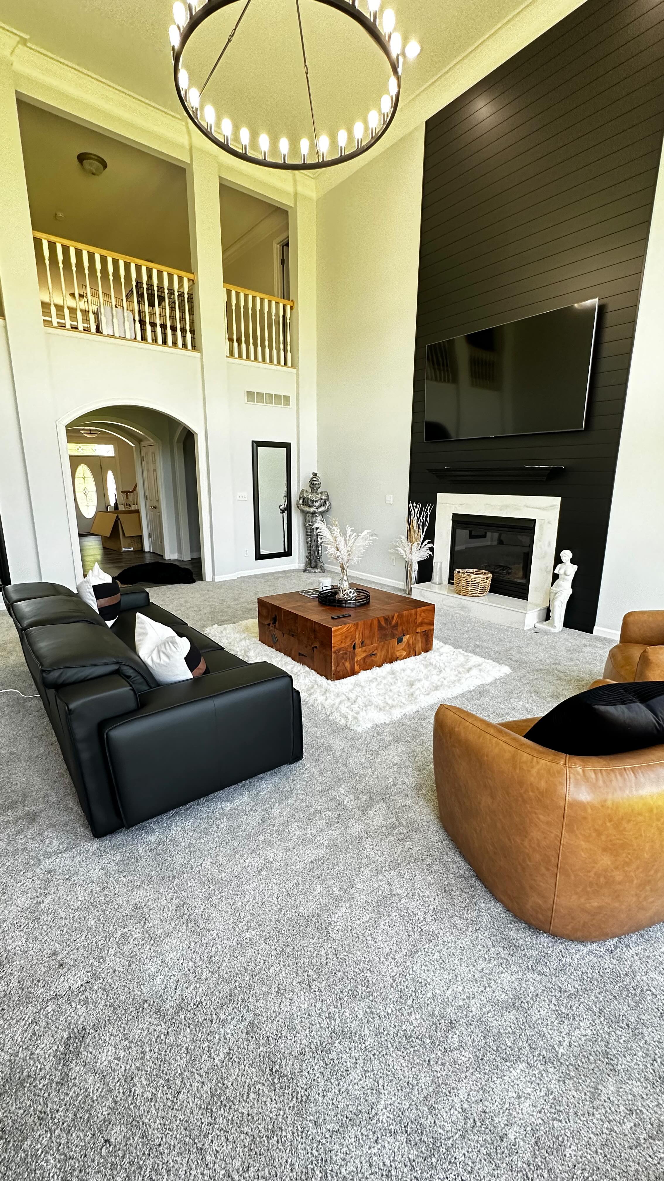 leather sectional living room