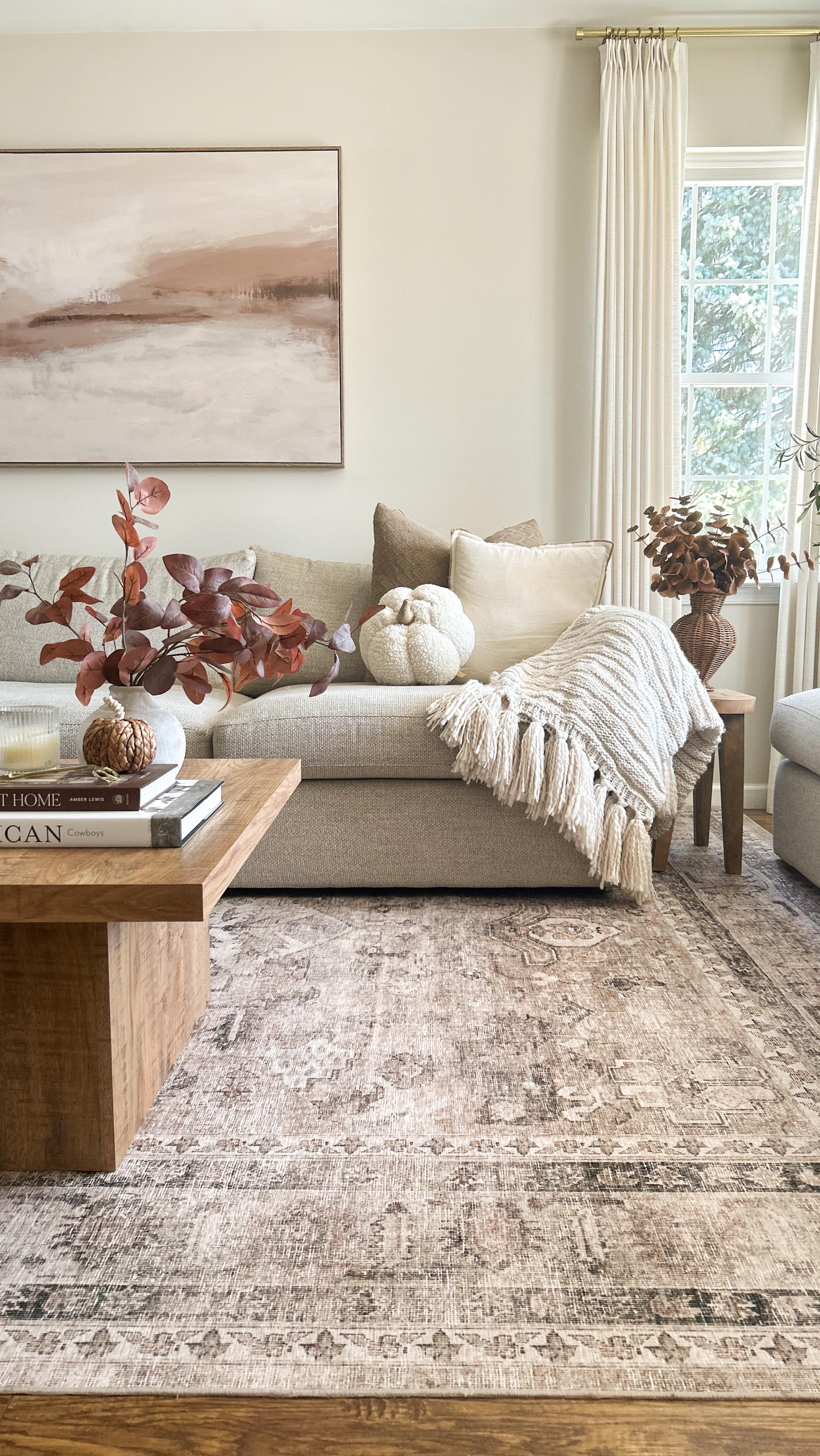 vintage rug living room