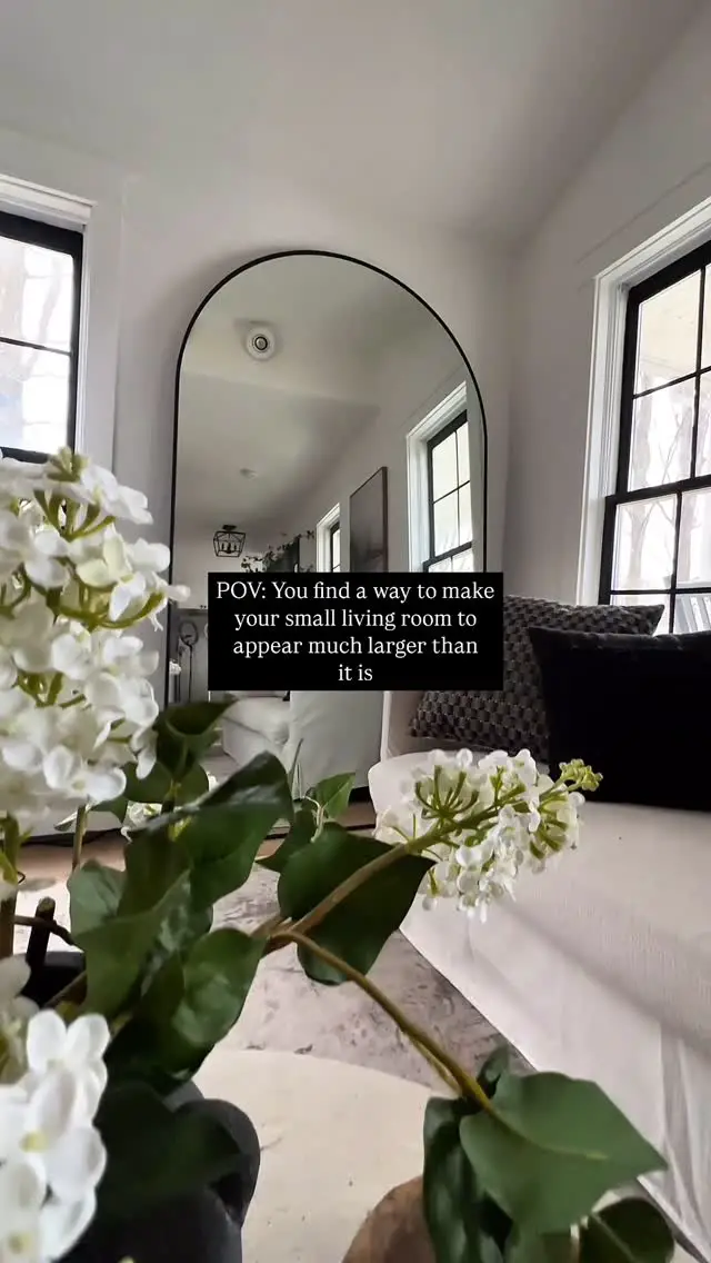 arched mirror living room