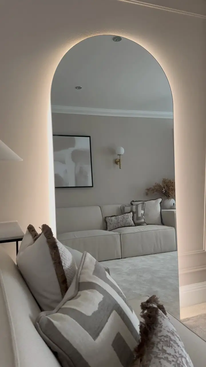arched mirror living room