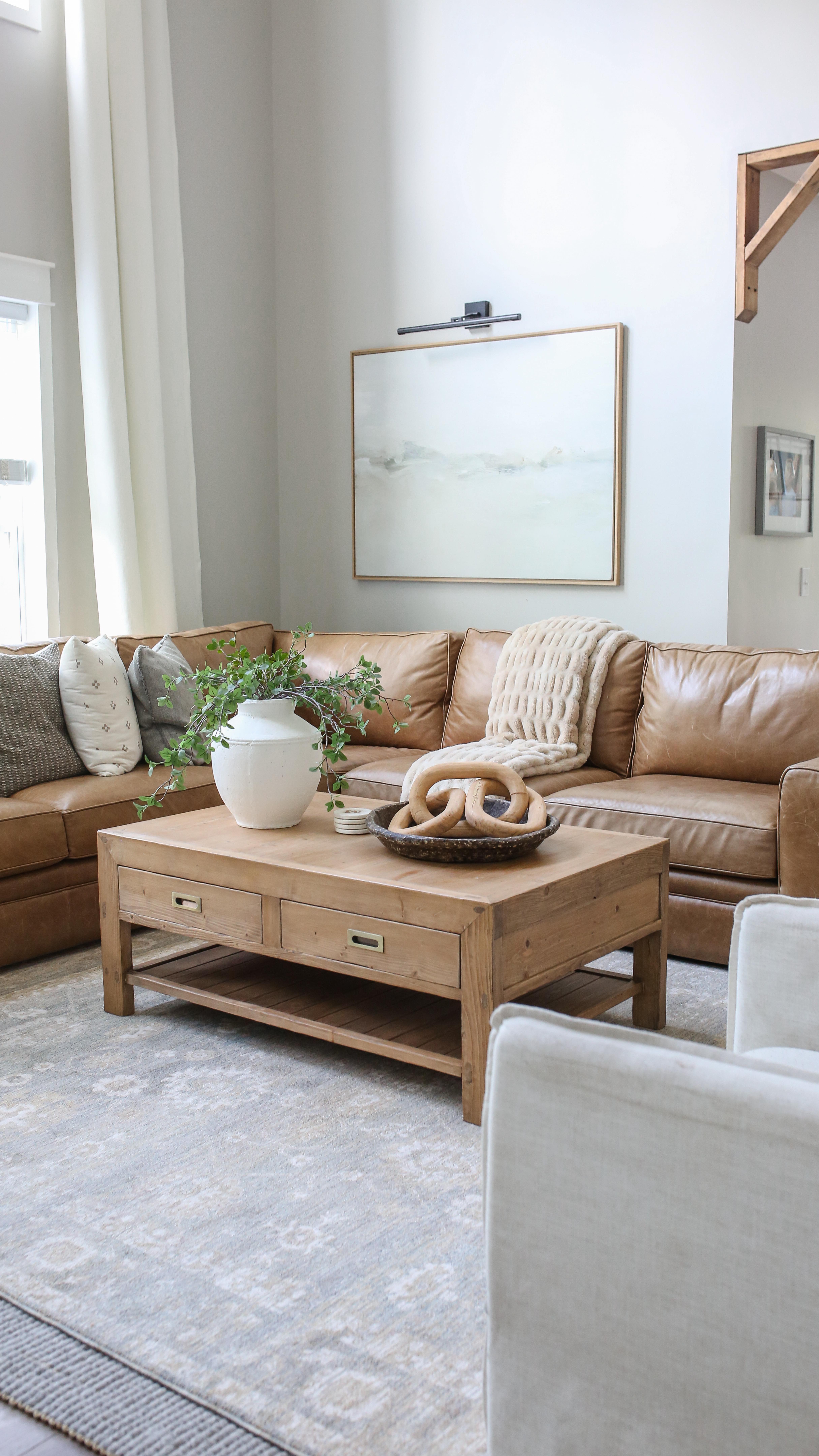 leather sectional living room