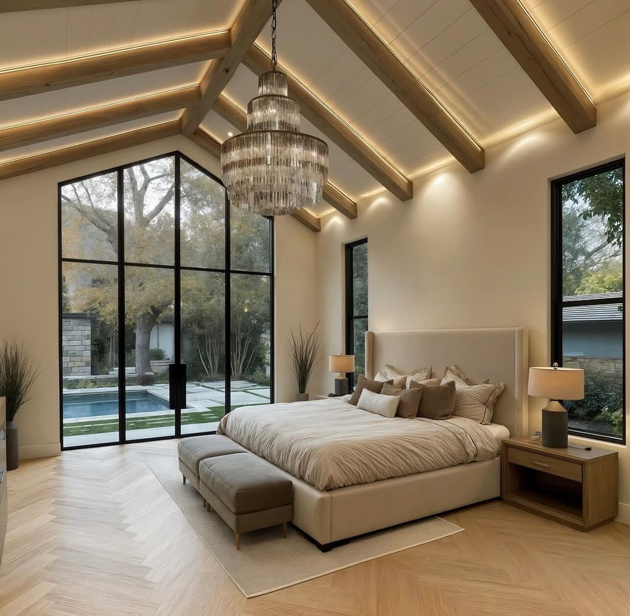 vaulted ceiling bedroom