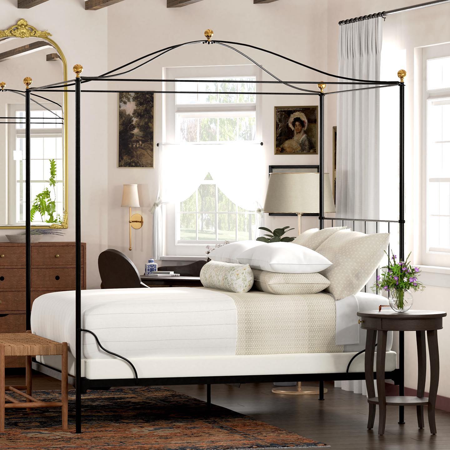 wrought iron bed bedroom