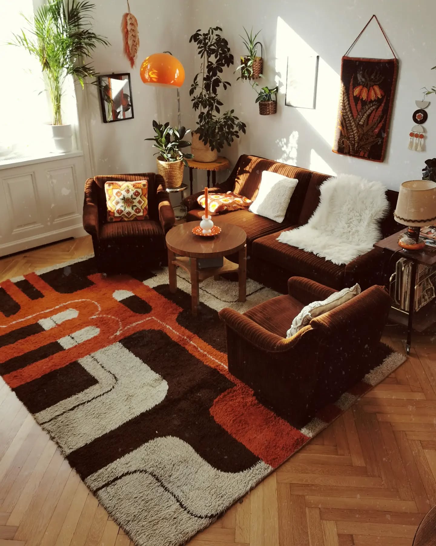 vintage rug living room