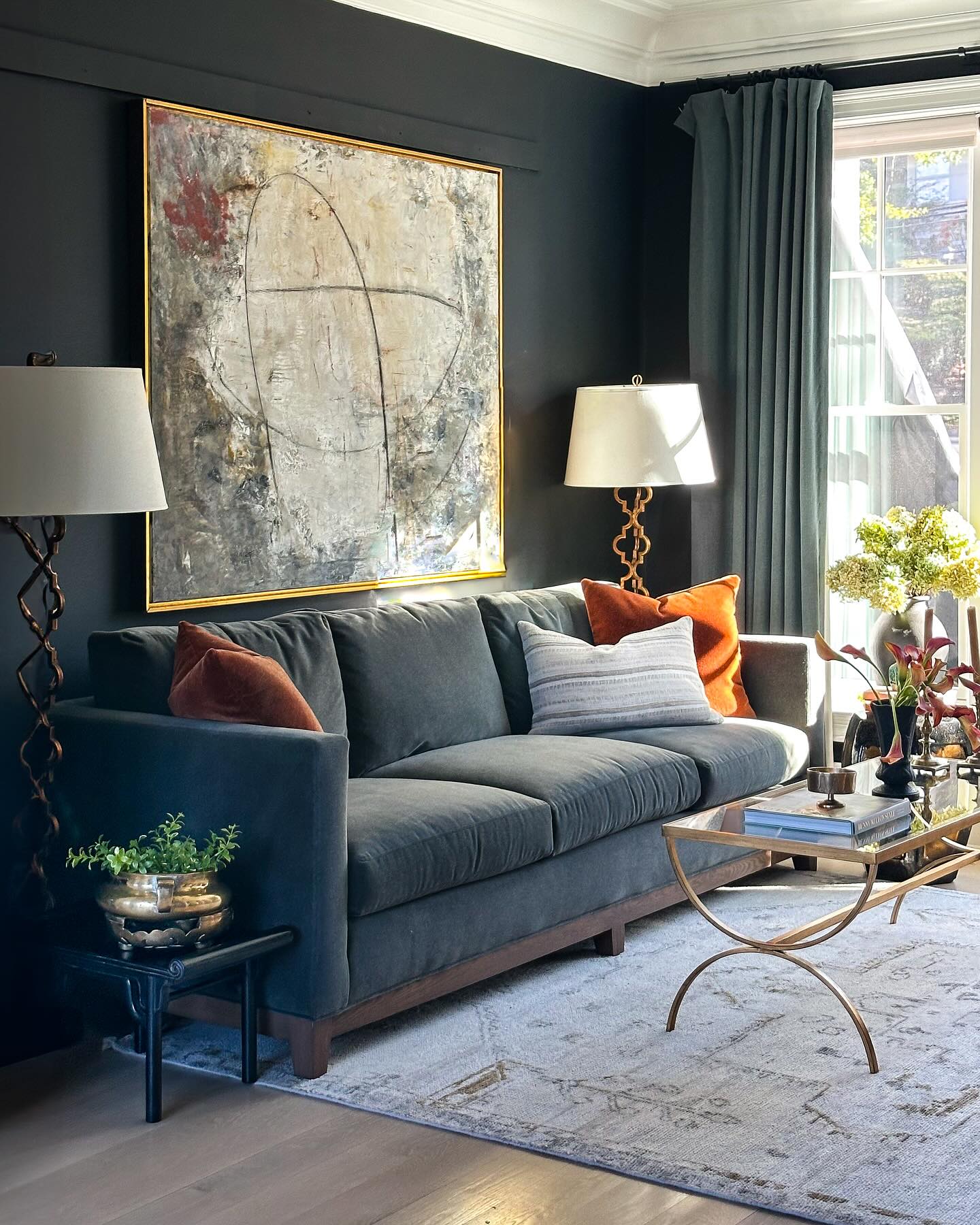 moody living room decor