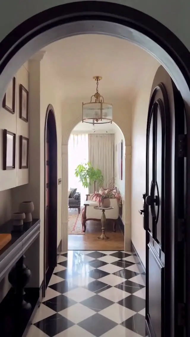arched mirror living room