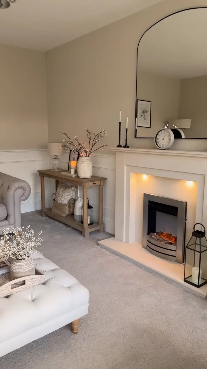 stone fireplace living room