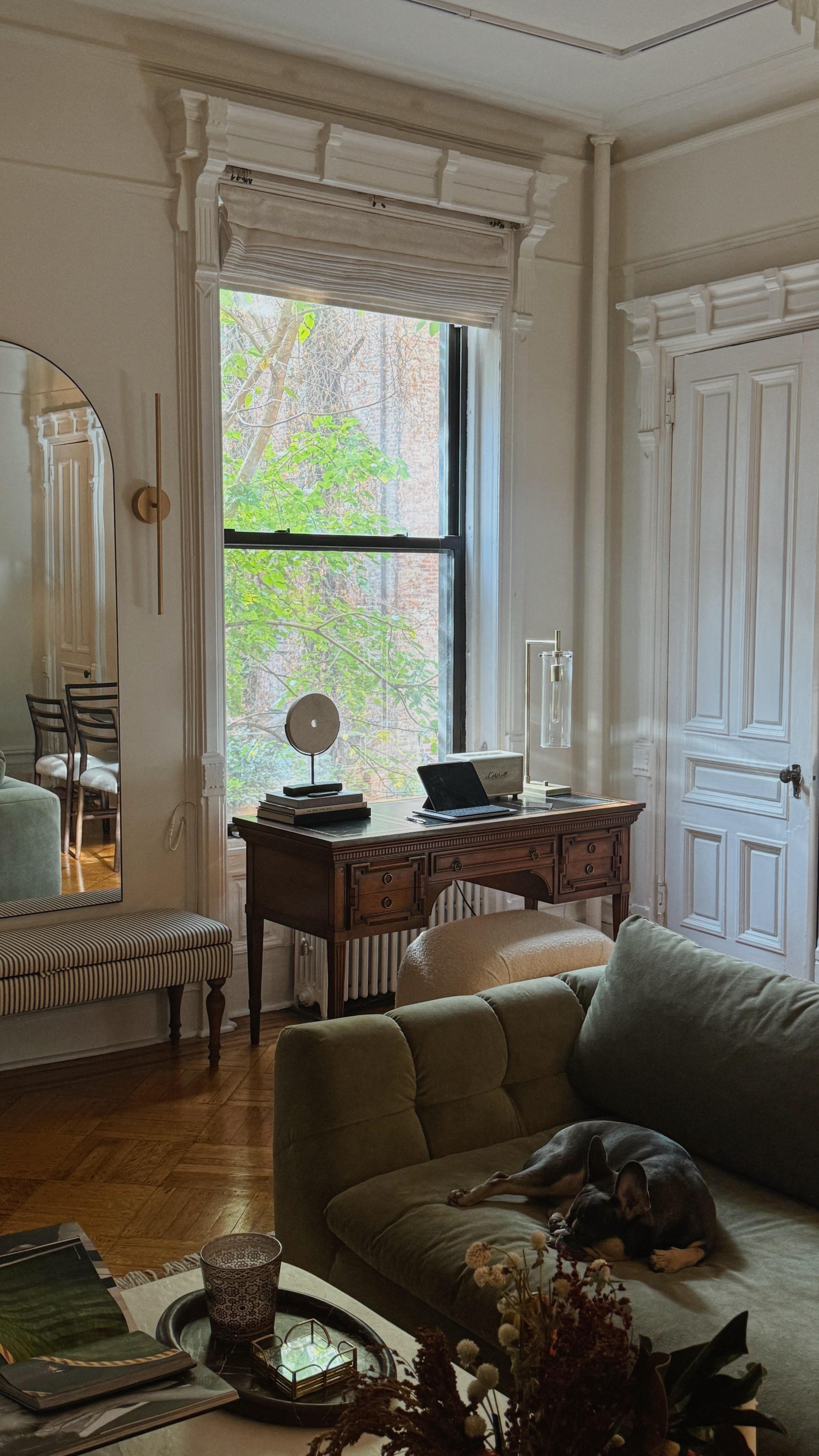 arched mirror living room