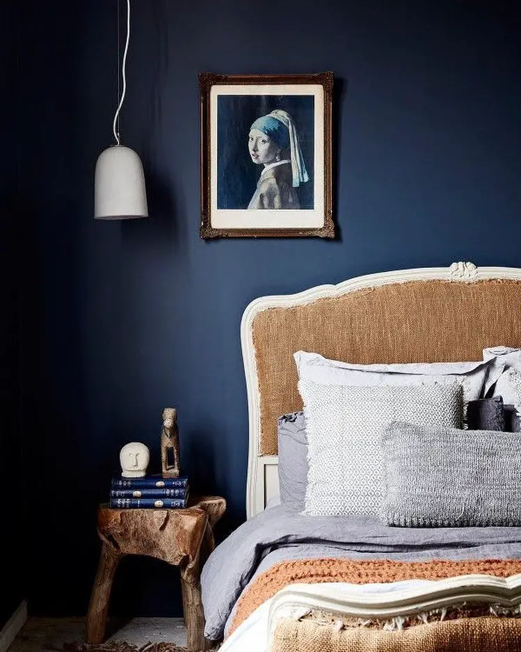 dark blue bedroom