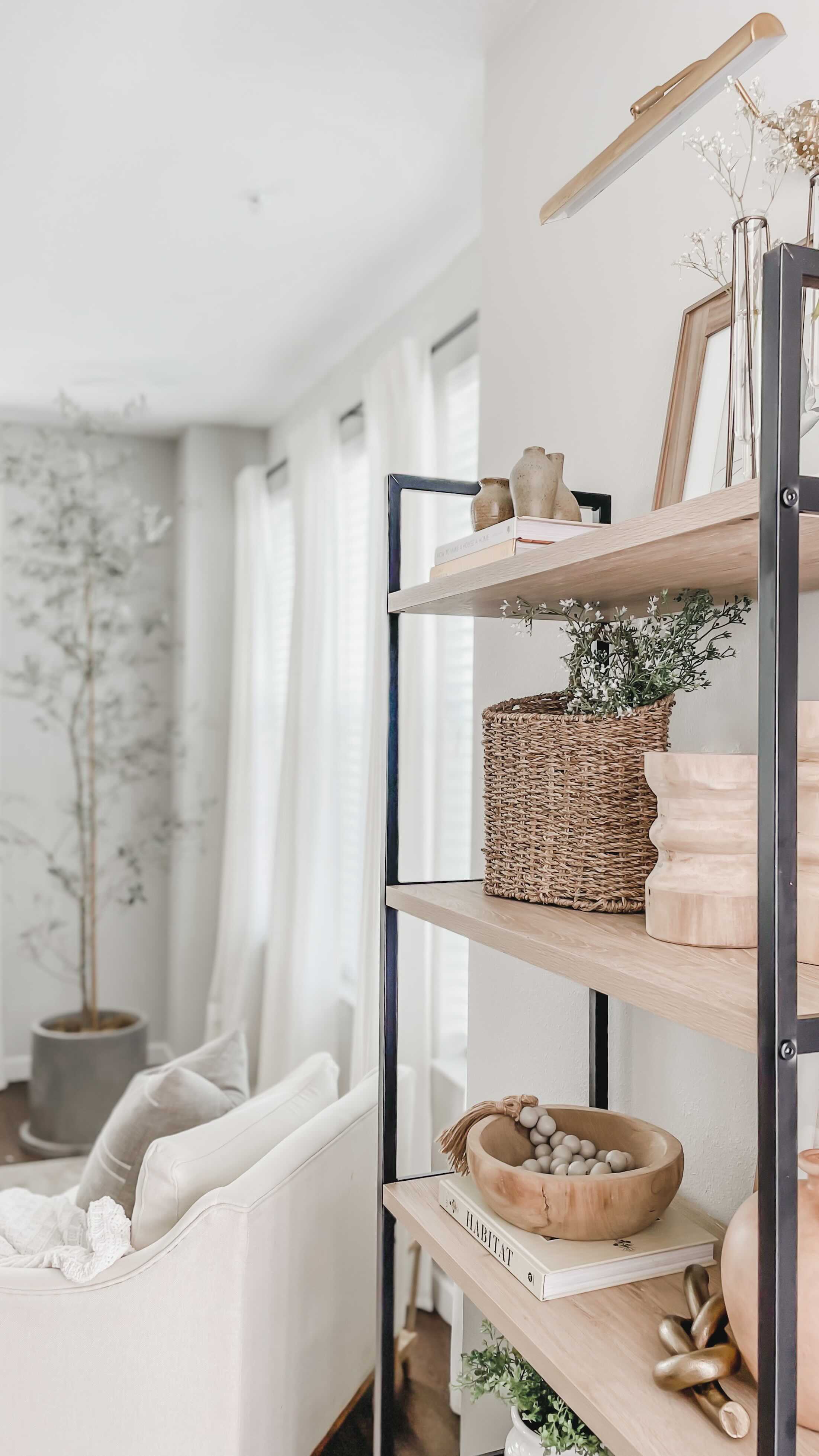 bookshelf styling living room