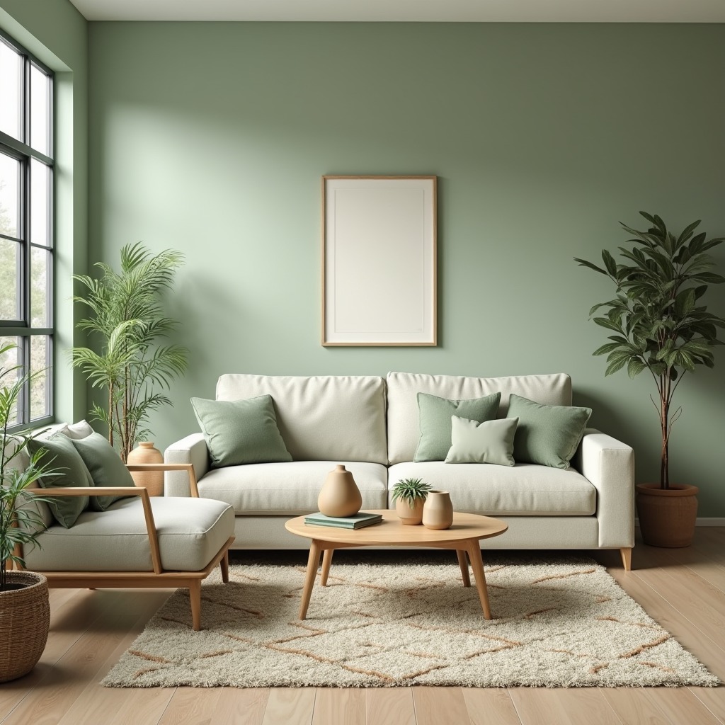 sage green living room