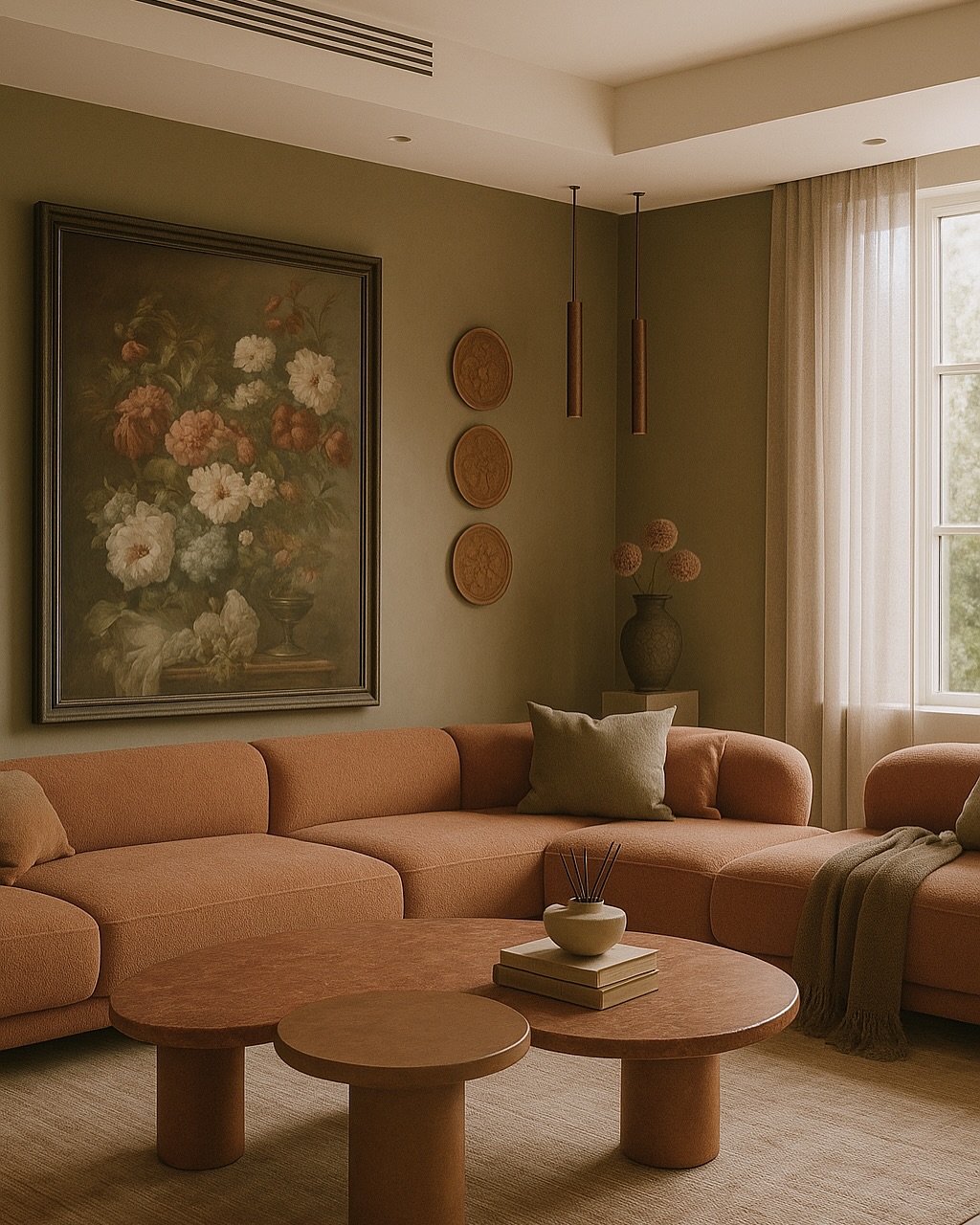 terracotta living room