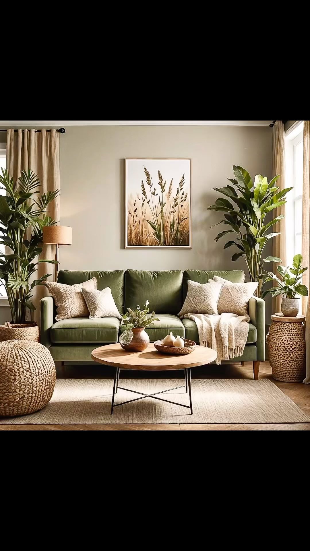 sage green living room