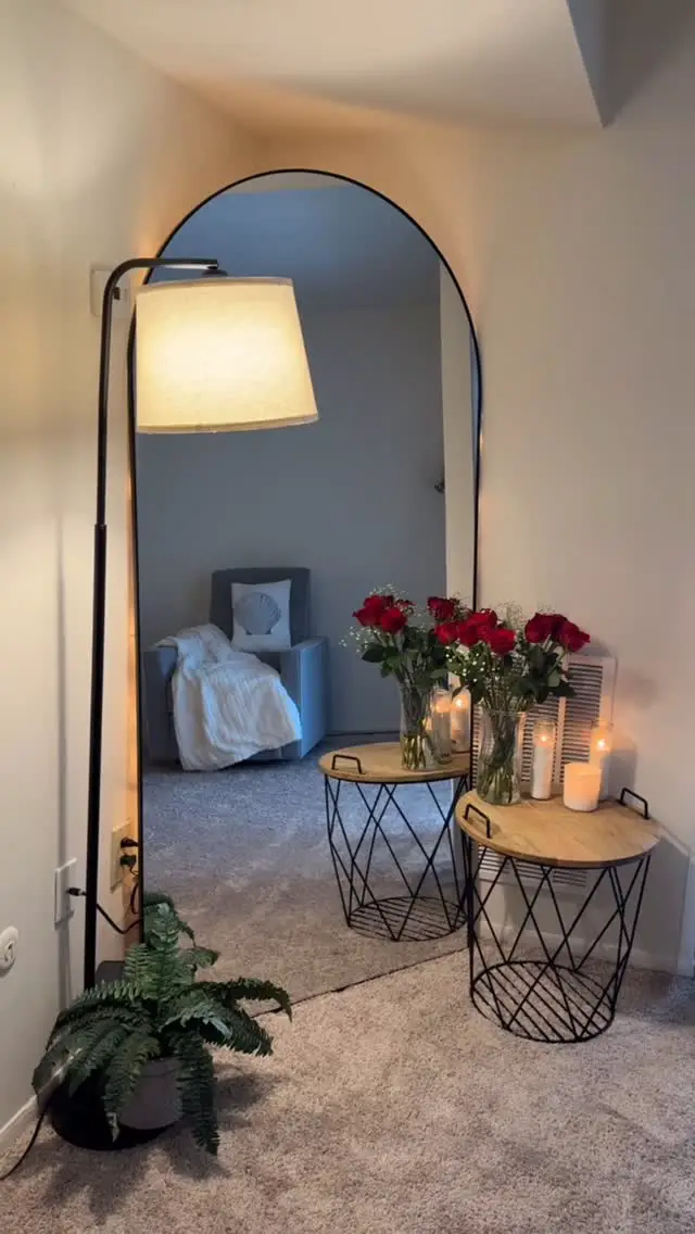 arched mirror living room