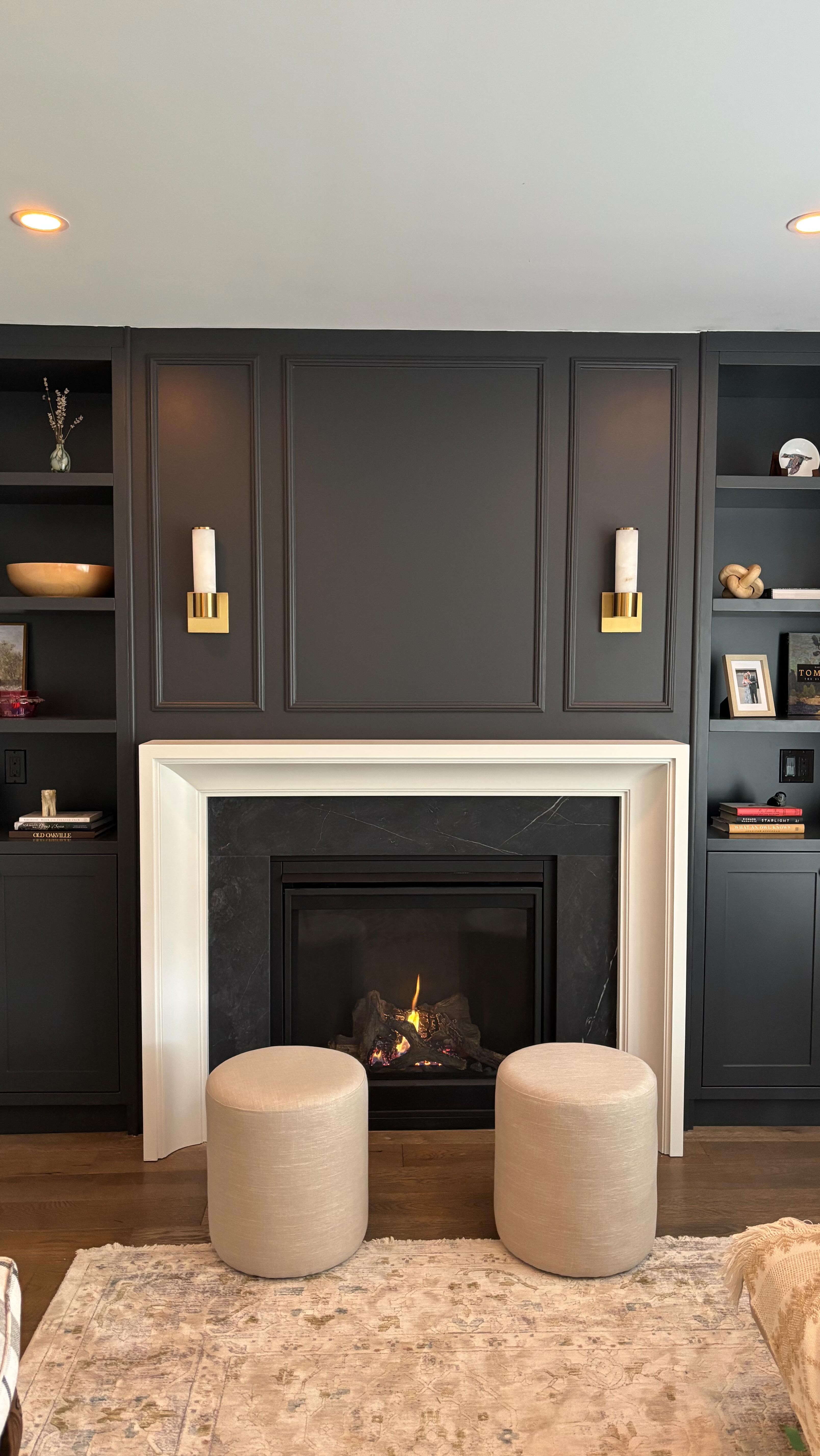 stone fireplace living room