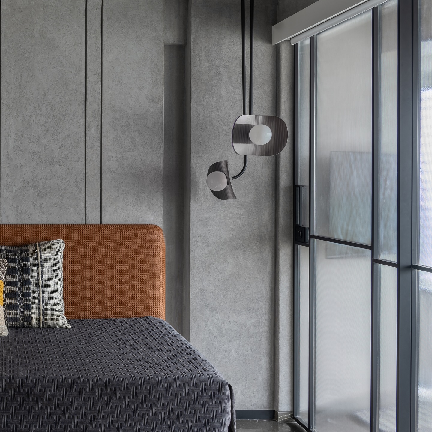 concrete wall bedroom