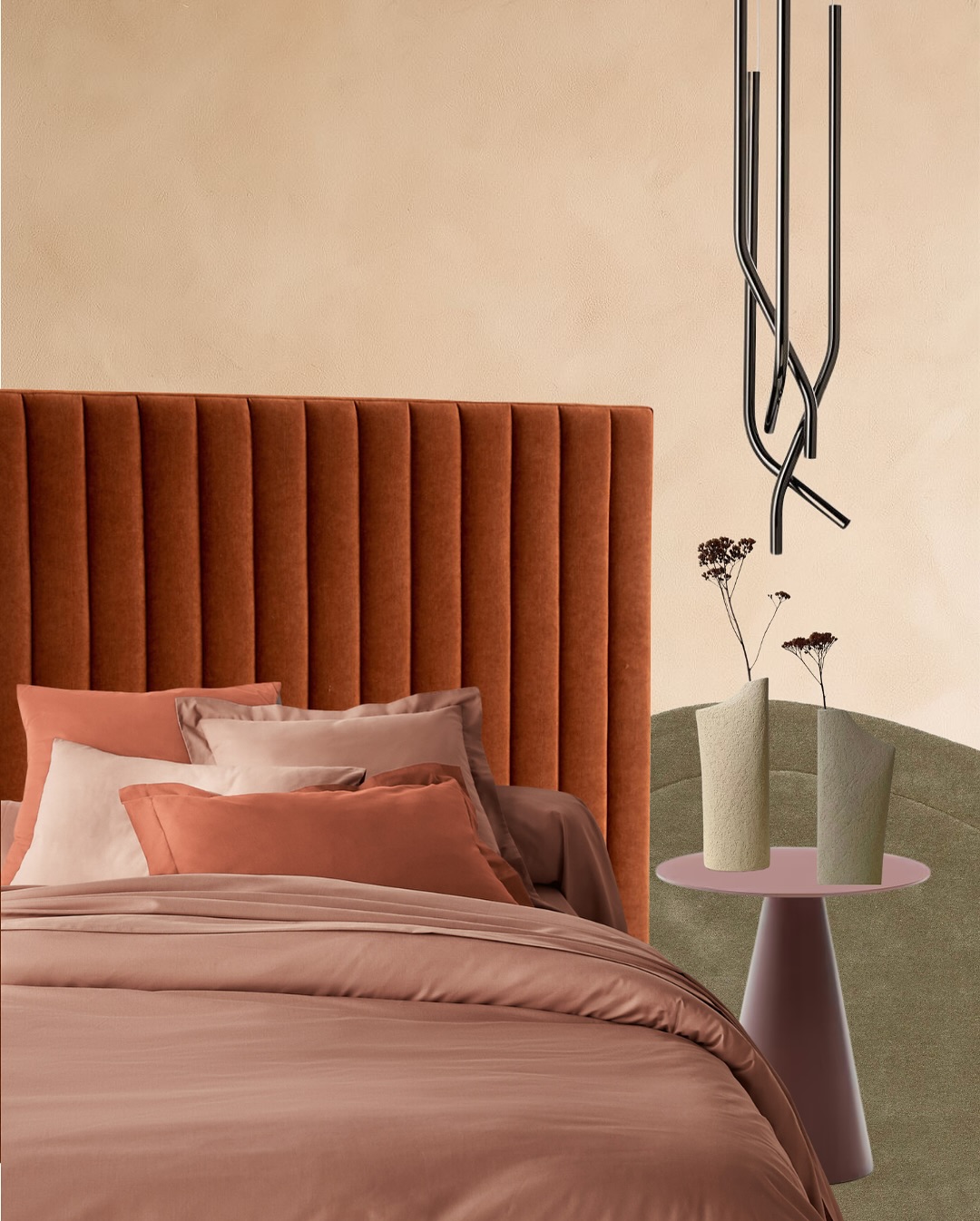 velvet headboard bedroom