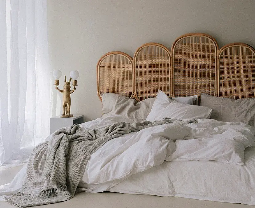 rattan headboard bedroom
