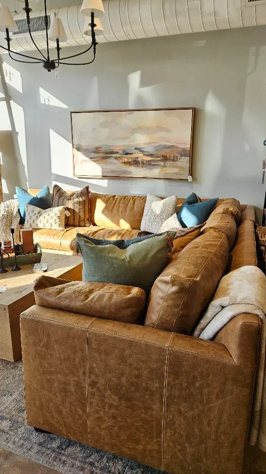 leather sectional living room