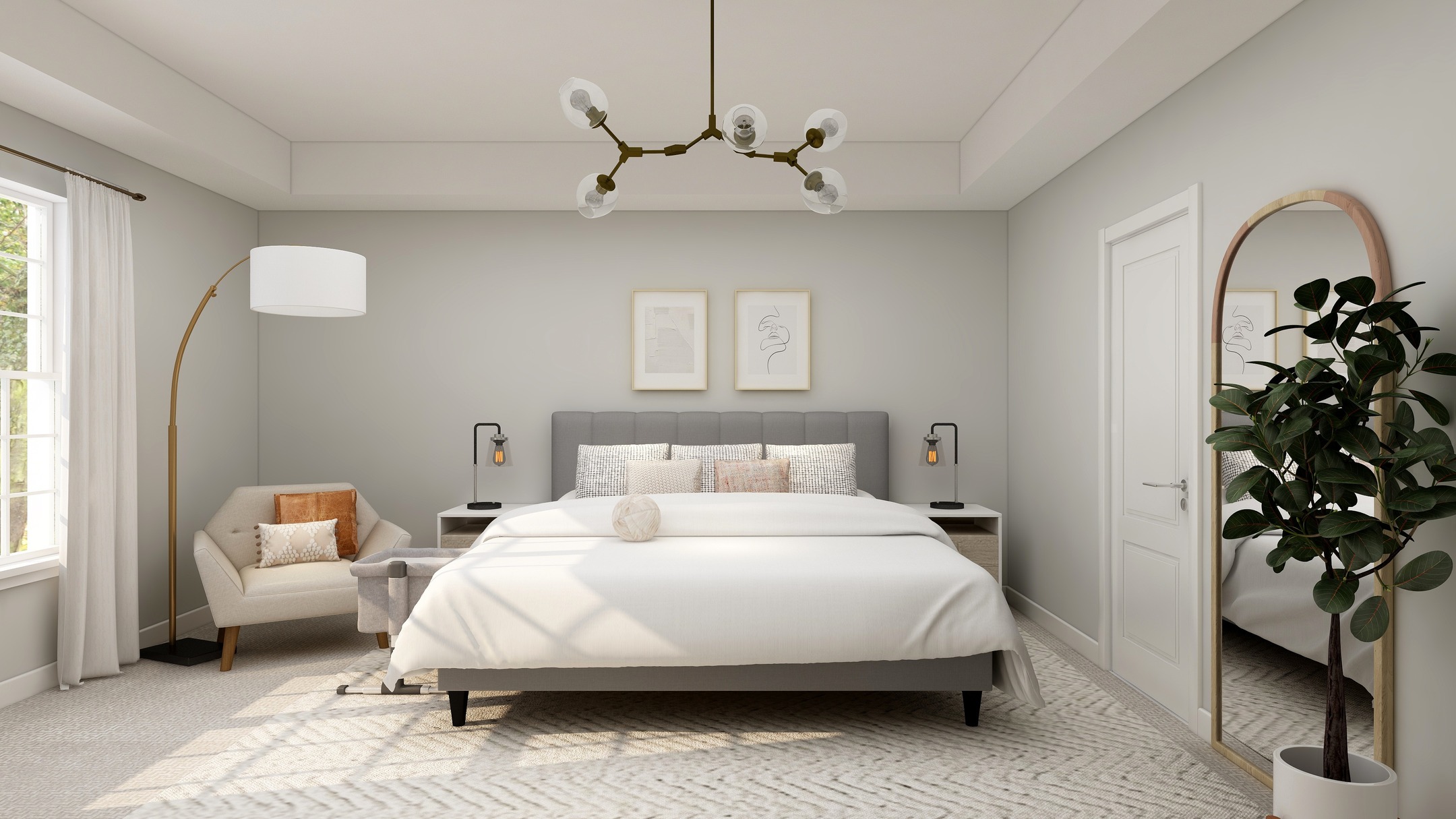 wooden headboard bedroom