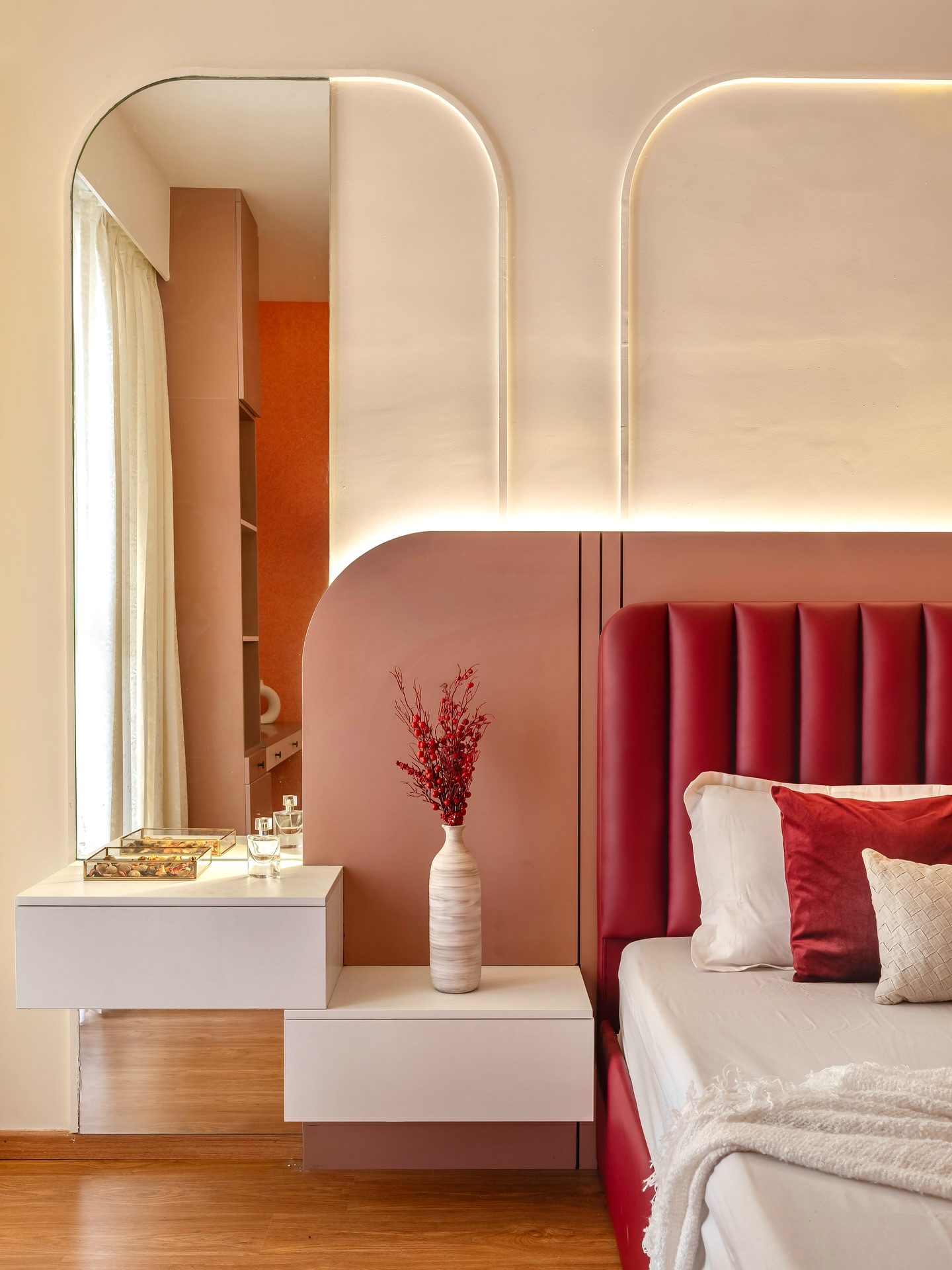 velvet headboard bedroom