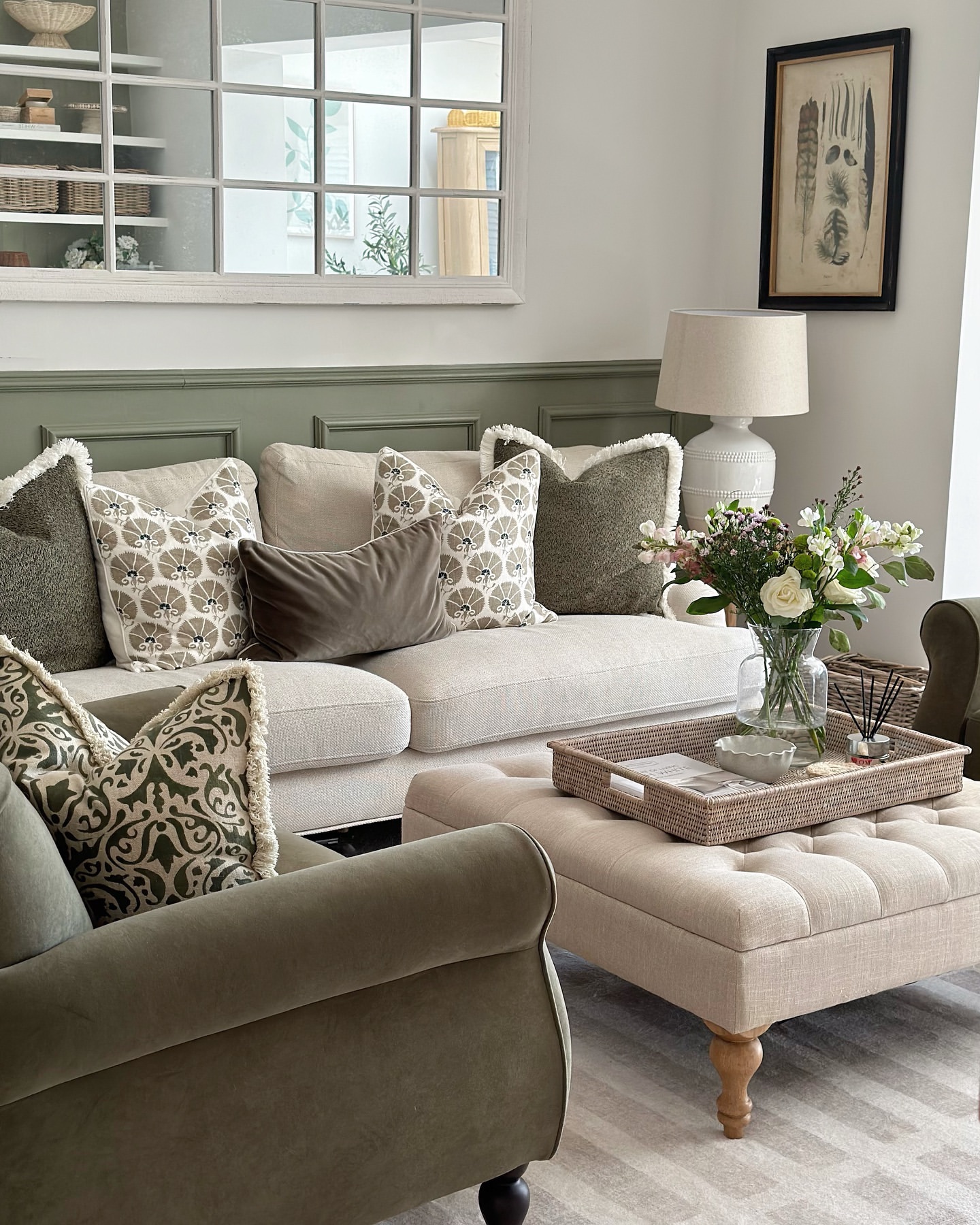 sage green living room