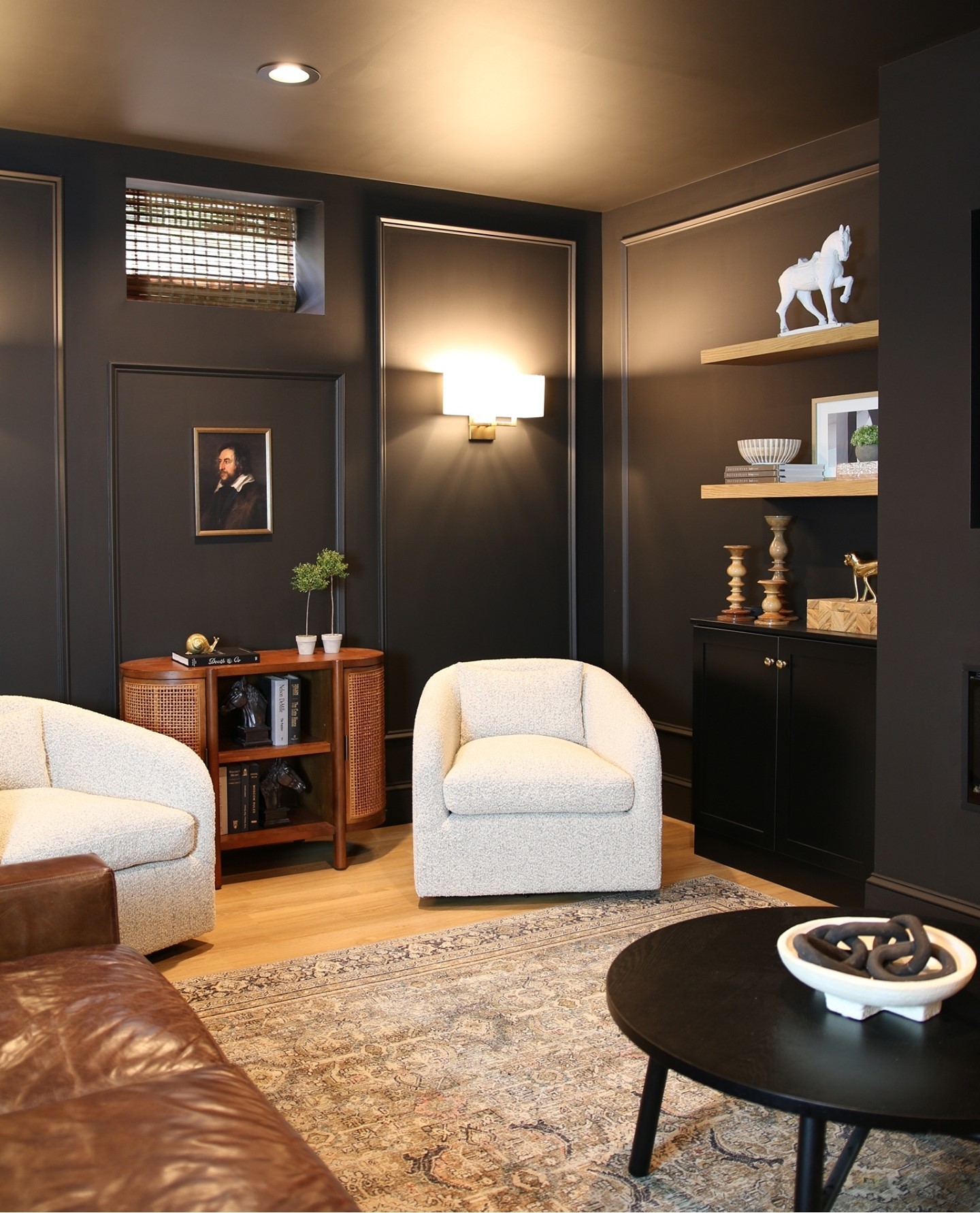 moody living room decor