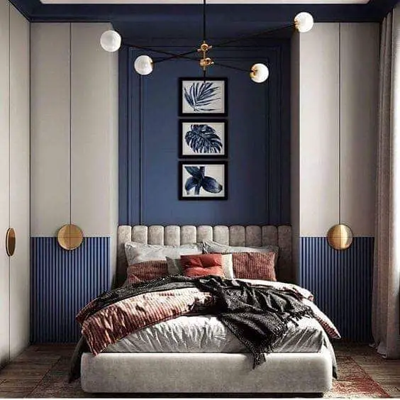 dark blue bedroom
