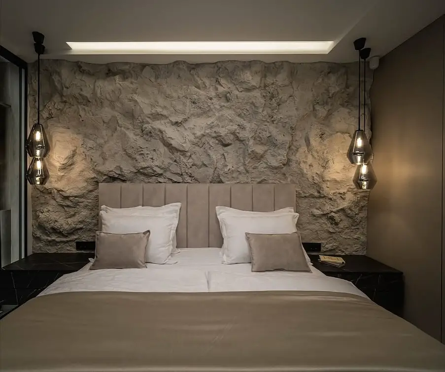 concrete wall bedroom
