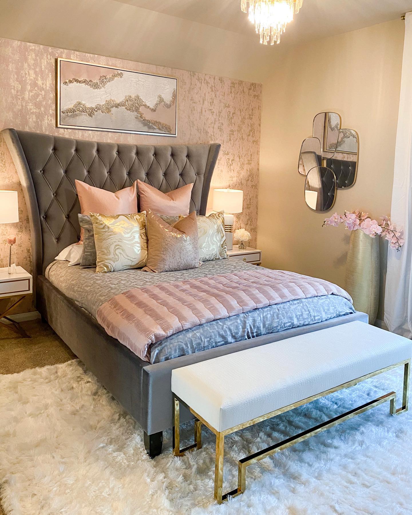 glam bedroom decor