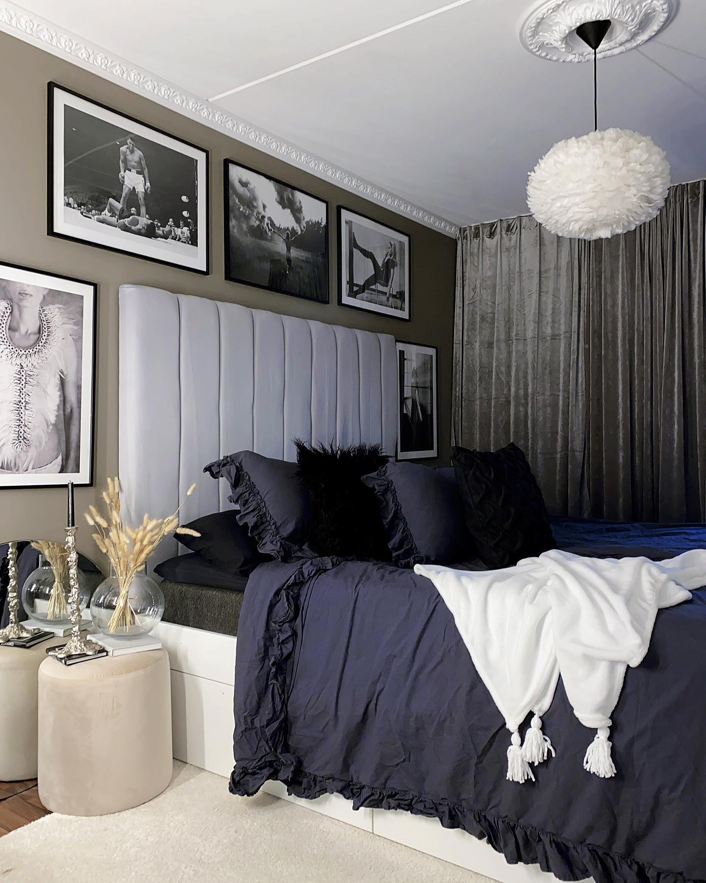 dark blue bedroom