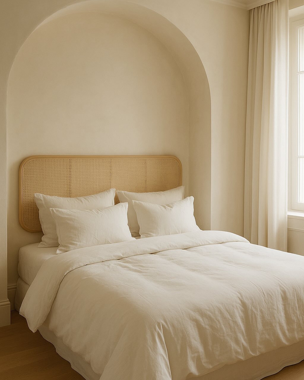 rattan headboard bedroom