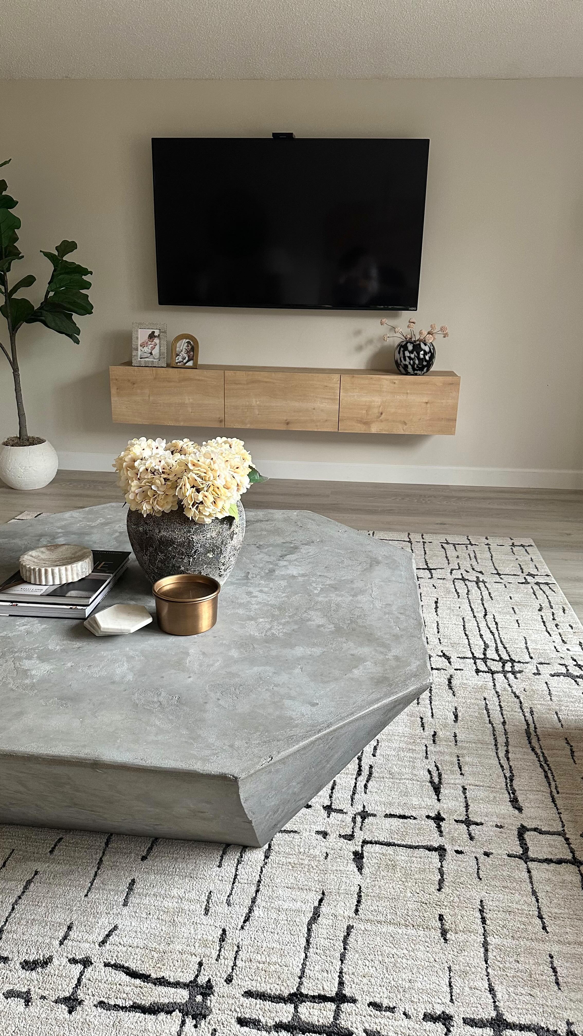 floating tv stand living room