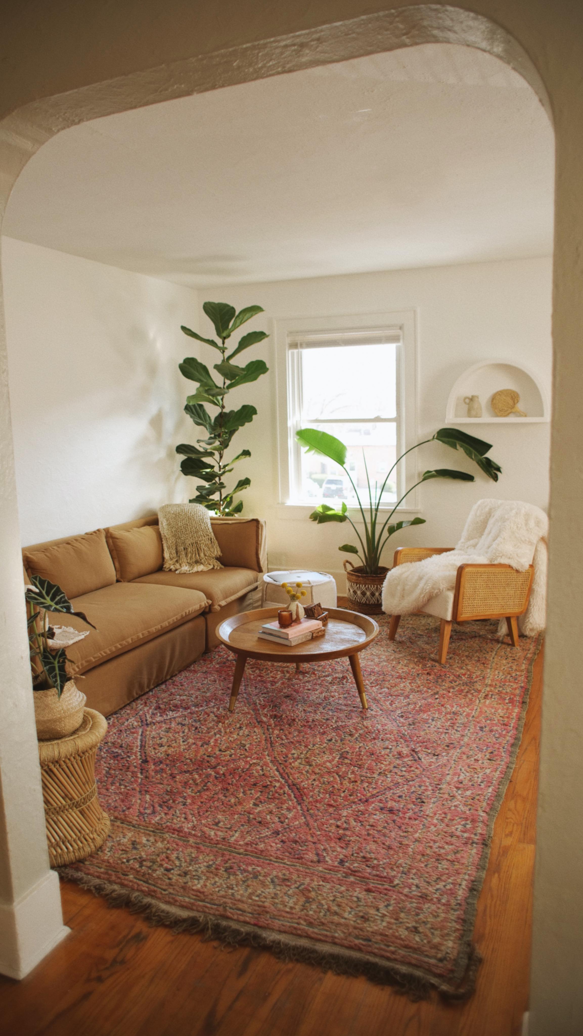 vintage rug living room